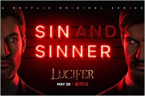 Lucifer Lucifer Sin Red Poster Sinner Tom Ellis Afis Tv