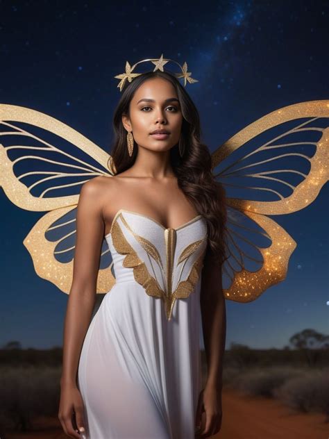 Young Sexy Angel Woman With Indigenous Australian Roots Pincel