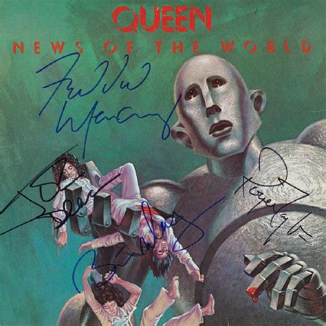 Queen Band Signed News Of The World Album