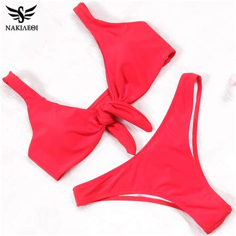 NAKIAEOI 2019 New Sexy Micro Thong Bikini Women Swimsuit Swimwear