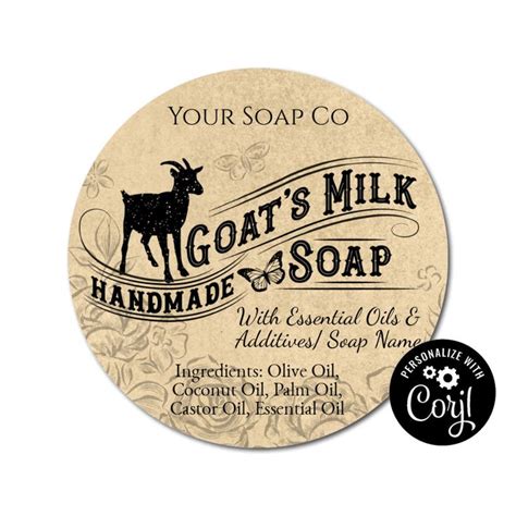 Soap Label Goats Milk Handmade Soap On Kraft Paper Round Label Custom