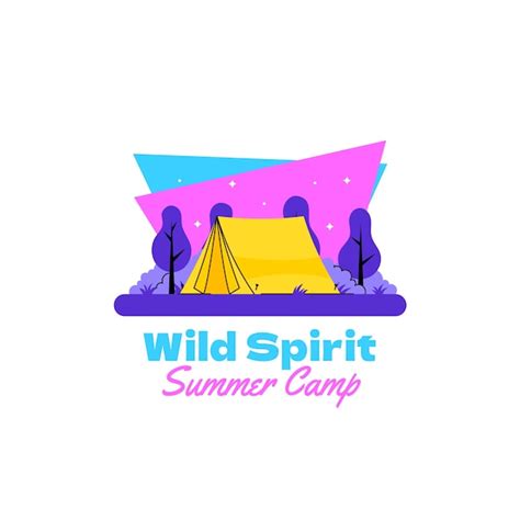 Free Vector Flat Summer Camp Logo Template