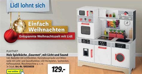 Playtive Holz Spielküche gourmet Mit Licht Und Sound Angebot bei