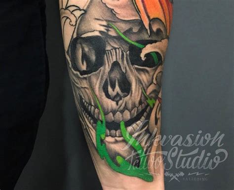 Aggregate 67 Skull And Flames Tattoo Latest In Cdgdbentre