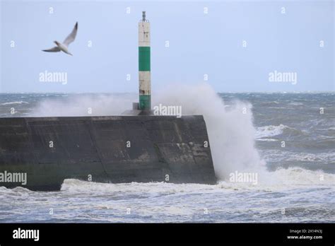 Aberystwyth Wales UK Weather April 15th 2024 Severe Gale Force Winds