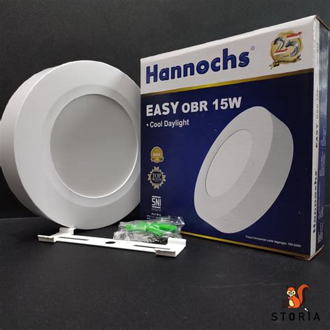 Jual Hannochs Lampu Downlight LED Plafon EASY OBR 15W BULAT OB Tempel