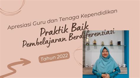 Praktik Baik Pembelajaran Berdiferensiasi Dalam Apresiasi Gtk