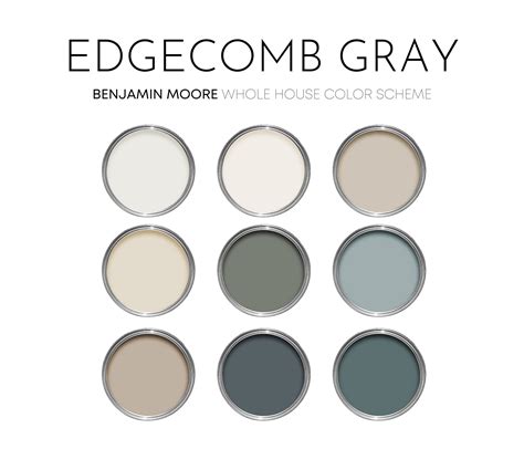 Edgecomb Gray Benjamin Moore Paint Palette, Warm Neutrals Interior Paint Colors for Home ...