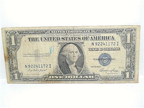 Vintage 1935 E Series One Dollar Bill Silver Certificate Ebay