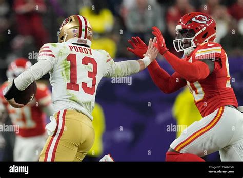 Kansas City Chiefs Linebacker Willie Gay Chases San Francisco Ers Quarterback Brock Purdy