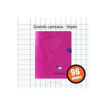 Cahier Polypro Mimesys Polypro X P Grands Carreaux Seyes Rose