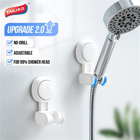 No Drilling Adjustable Bathroom Shower Head Holder Universal Head