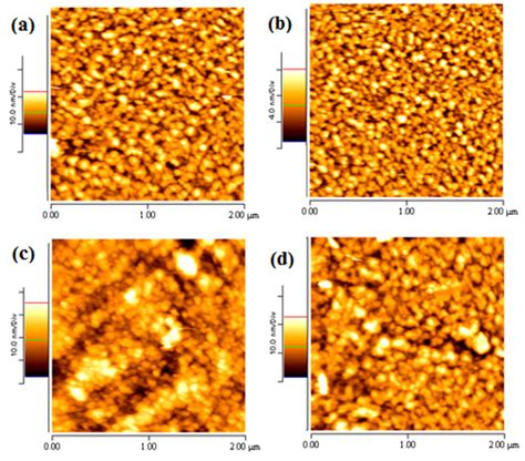 Afm Images Of As Deposited Ag Thin Films With A B C And