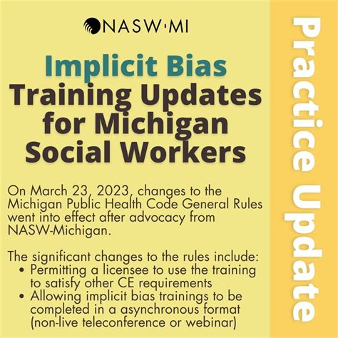 Implicit Bias Training Updates For Michigan Social Workers National