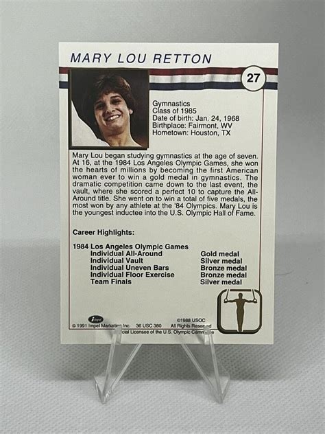 Impel U S Olympic Hall Of Fame Mary Lou Retton A Hof Usa Mint