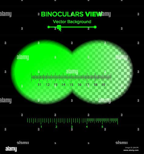 Binoculars View Vector Illustration Of Binoculars Night Green View