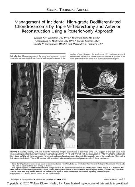 PDF Management Of Incidental High Grade Dedifferentiated