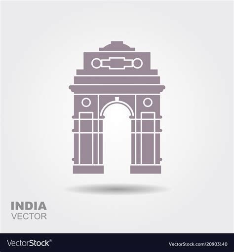 Stylized Silhouette Of Indian Gate In New Delhi Vector Image