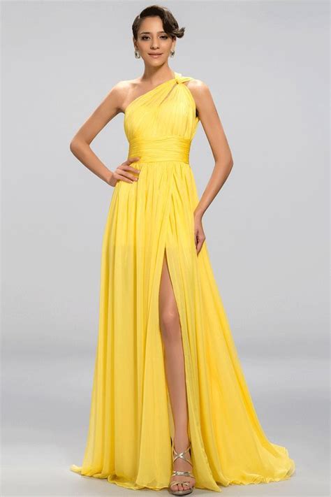 A Line One Shoulder Split Front Hot Evening Dress Evening Dress Floor