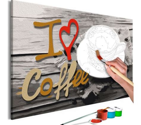 Tableau De Coloriage J aime Le Café 60 X 40 Cm Multicolore Toute l