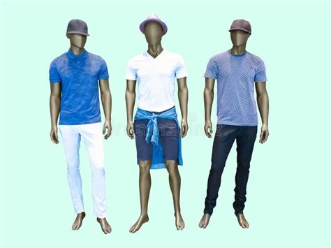 Three Male Mannequins Stock Photo Image Of Denim Color 75383016