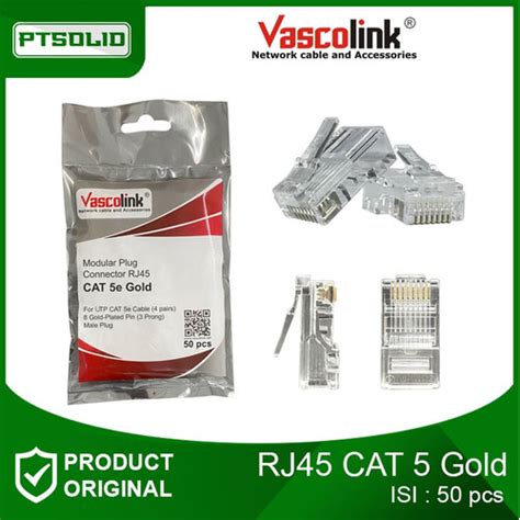 Jual Connector Vascolink Rj Cat E Gold Pin Isi Pcs Jakarta