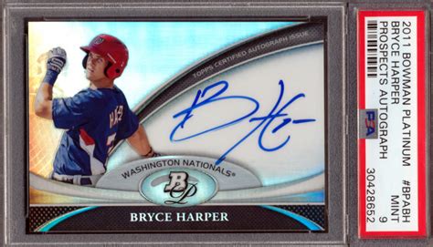 Bryce Harper 2011 Bowman Platinum Prospect Autograph Refractors Bh Rc