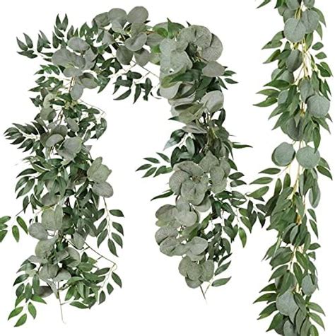 Whaline 6 5ft Artificial Eucalyptus And 5 6ft Willow Leaves Garland