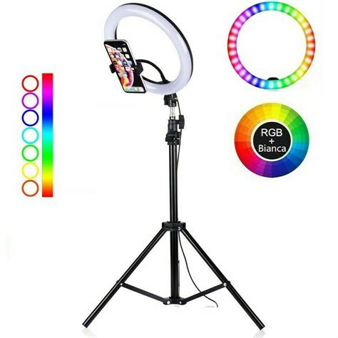 Lampada Anello Luminoso Led Tik Tok Luce Rgb 26 Cm Ring Light Per