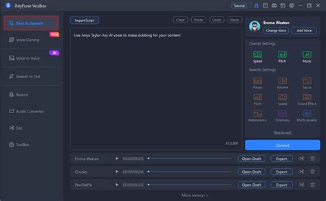 Get Realistic Anya Taylor Joy Ai Voice With Voice Generator