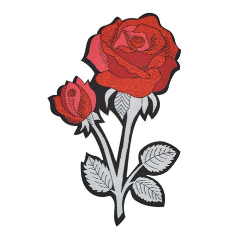 Red Rose Iron On Patch Rose Back Patch Large Flower Appliqué Patch Patch For Jacket