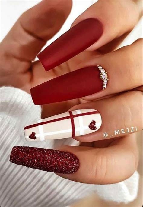 40 Cute Valentine S Day Nail Designs You Will Love 2023 In 2023 Rhinestone Nails Valentines