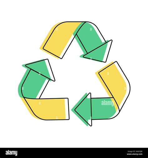 Symbol F R Flaches Recycling Logo Recycling Symbol Auf Wei Em