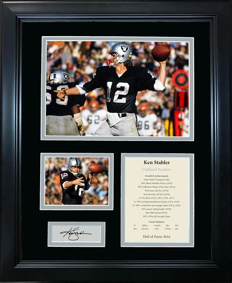 Amazon Framed Ken Stabler Hall Of Fame Facsimile Laser Engraved