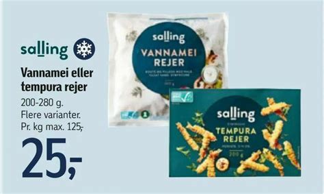 Vannamei eller tempura rejer tilbud hos Føtex