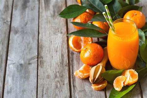 Orange Juice Tangerines Fresh Glass Fruit Hd Wallpaper