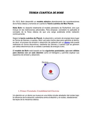 Teoria Cuantica De Bohr PDF