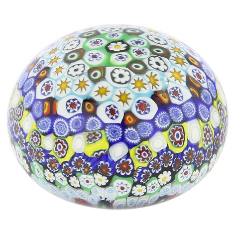 Murano Paperweights Murano Millefiori Round Paperweight Large 2