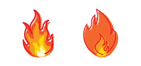 Hot Fire Flame Red With Burning Royalty Free Vector Image