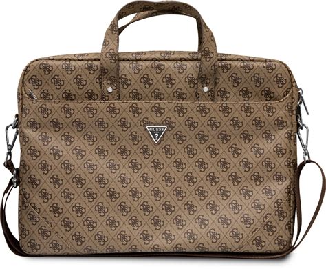 Guess Saffiano G Triangle Logo Cali Br Zowy Torba Na Laptopa