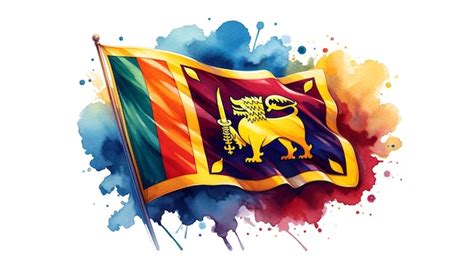 Premium Photo Watercolor Illustration Of Sri Lanka Flag For