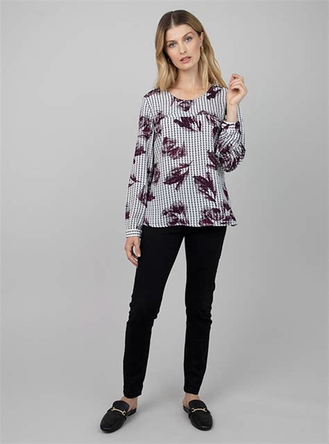 Ripley Blusa Ma Griffe Estampada Con Plisados