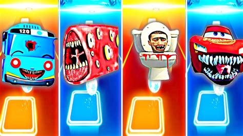 Bus Eater Vs Mcqueen Eater Vs Skibidi Toilet Vs Train Eater Tiles Hop Edm Rush Youtube