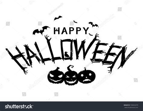 Happy Halloween Text Banner Happy Halloween Stock Vector Royalty Free