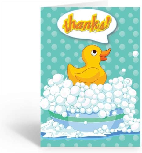 Stonehouse Collection Cute Rubber Ducky Thank You Note Card 10 Boxed