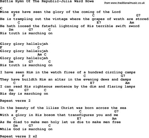 Country Southern And Bluegrass Gospel Song Battle Hymn Of The Republic