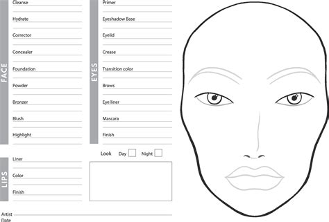 Makeup Face Template Printable Saubhaya Makeup