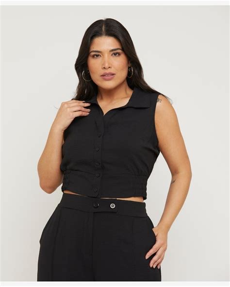 Riachuelo Conjunto Plus Size Camisa E Calça Pantalona Allmaria