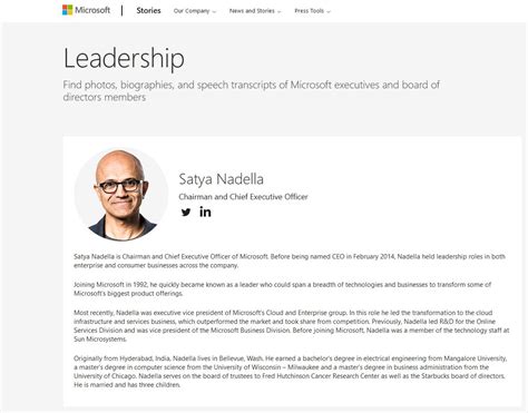 Le Patron De Microsoft Satya Nadella Devient Pr Sident Du Conseil D