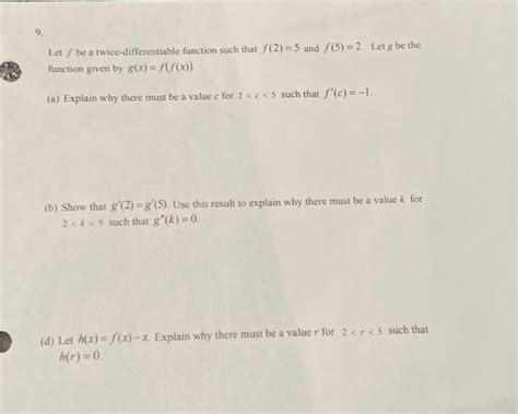 Solved Let F Be A Twice Differentiable Function Such That